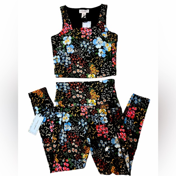 Laura Ashley Pants - NWT Laura Ashley Floral 2pc Yoga Set XS